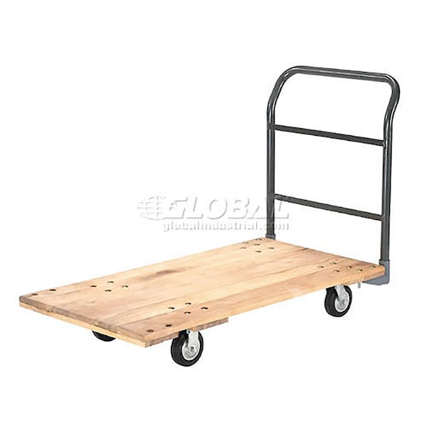 Global Industrial Platform Truck w/Hardwood Deck, 54 x 27, 1400 Lb. Capacity, 5 Rubber Casters 952503 - main